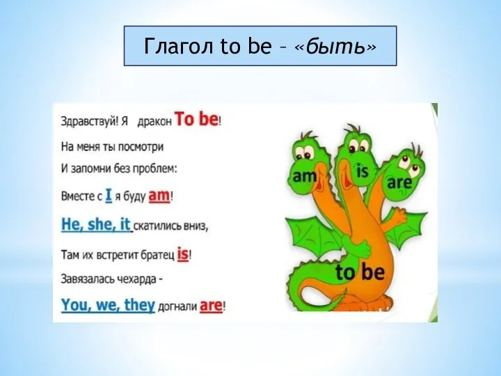 Глагол to be – «быть»