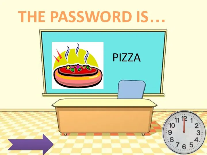PIZZA THE PASSWORD IS…