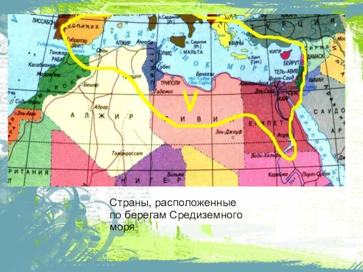 Страны, расположенные по берегам Средиземного моря