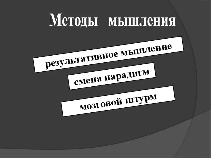 Методы мышления результативное мышление смена парадигм мозговой штурм