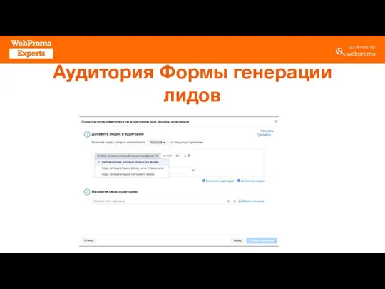 Аудитория Формы генерации лидов