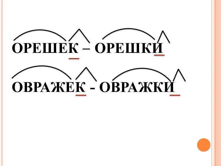 ОРЕШЕК – ОРЕШКИ ОВРАЖЕК - ОВРАЖКИ