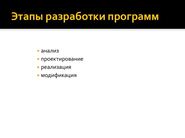 Этапы разработки программ