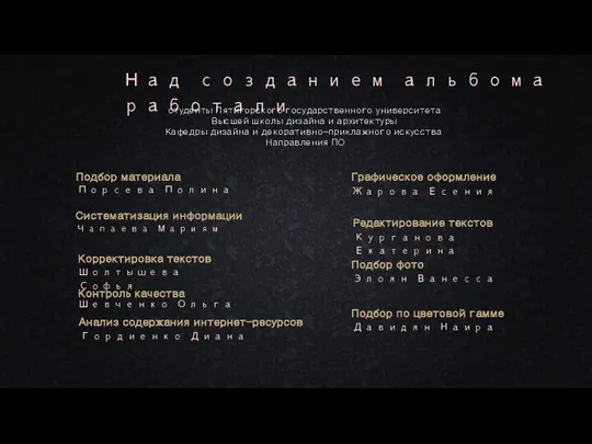 Над созданием альбома работали