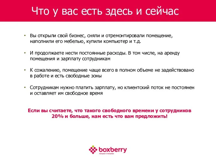 Что у вас есть здесь и сейчас Вы открыли свой бизнес, сняли