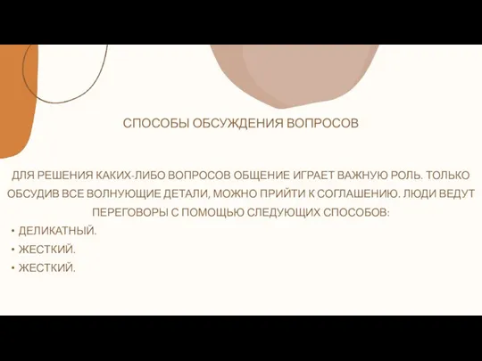 СПОСОБЫ ОБСУЖДЕНИЯ ВОПРОСОВ ДЛЯ РЕШЕНИЯ КАКИХ-ЛИБО ВОПРОСОВ ОБЩЕНИЕ ИГРАЕТ ВАЖНУЮ РОЛЬ. ТОЛЬКО