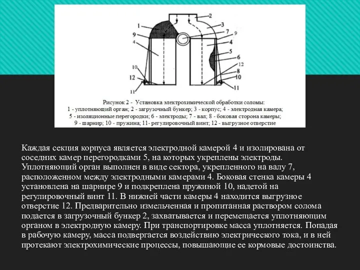 Каждая секция корпуса является электродной камерой 4 и изолирована от соседних камер