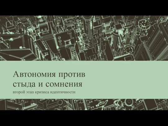 Автономия против стыда и сомнения второй этап кризиса идентичности