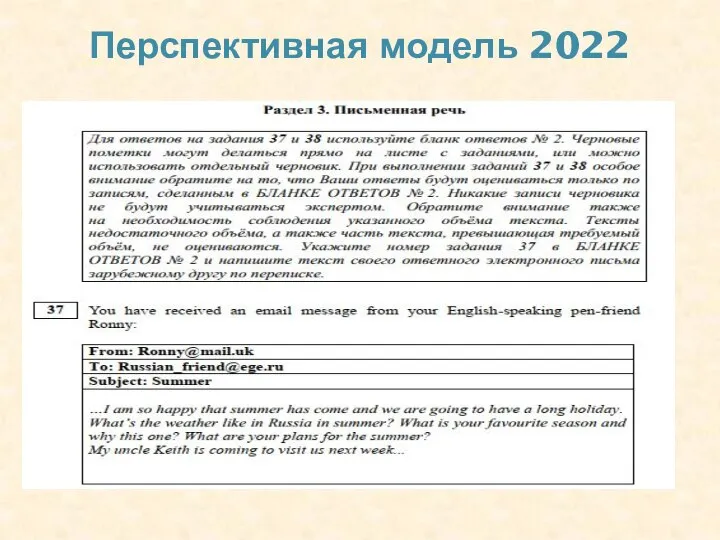 Перспективная модель 2022