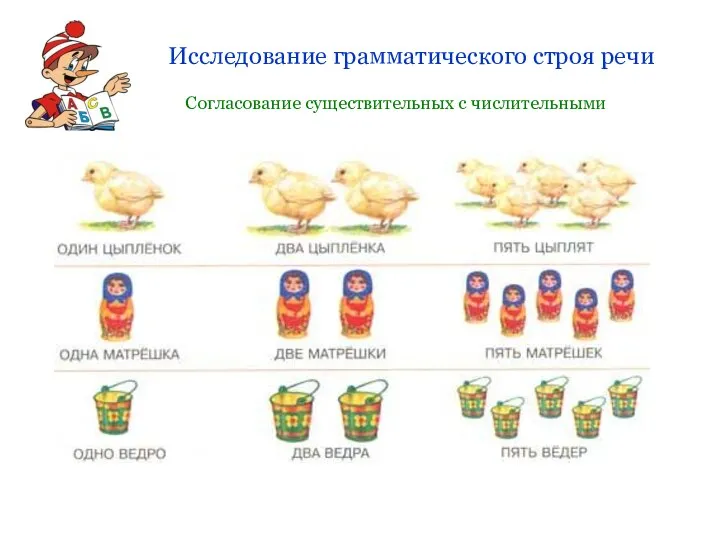 Исследование грамматического строя речи Согласование существительных с числительными