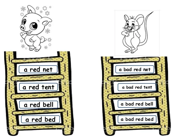 a red bed a red bell a red tent a red net