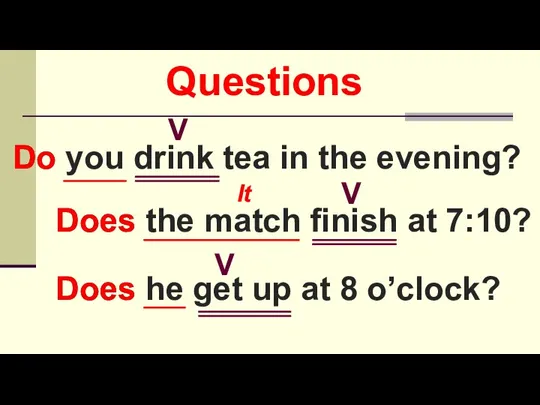Do you drink tea in the evening? Does the match finish at
