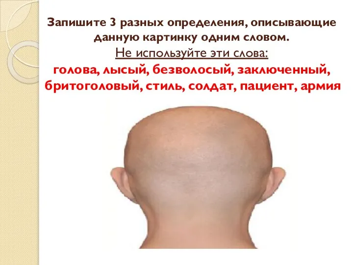 Запишите 3 разных определения, описывающие данную картинку одним словом. Не используйте эти