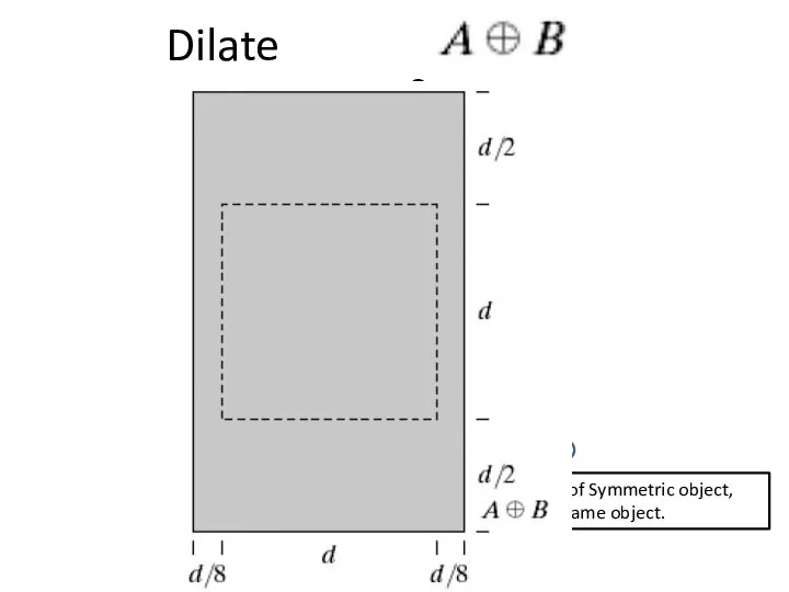 Dilate Structure Object Element Mirroring of Symmetric object, gives the same object.