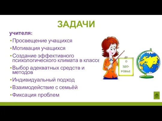 учителя: Просвещение учащихся Мотивация учащихся Создание эффективного психологического климата в классе Выбор