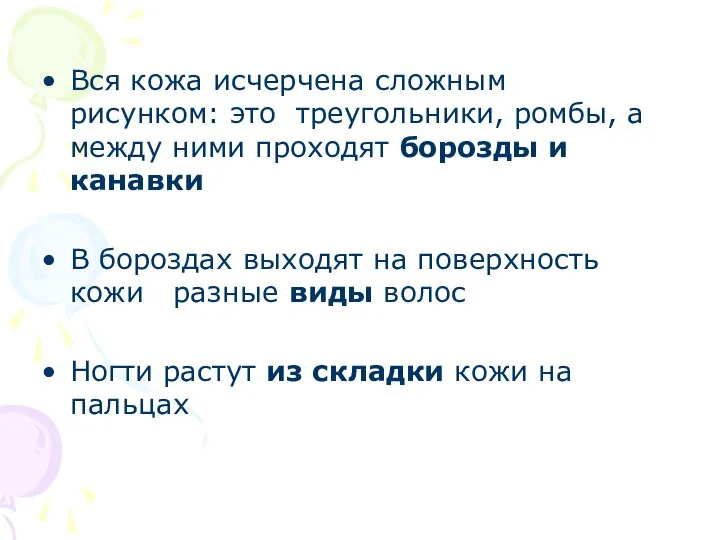 Вся кожа исчерчена сложным рисунком: это треугольники, ромбы, а между ними проходят