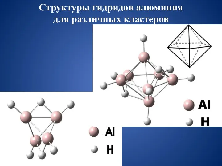 Структуры гидридов алюминия для различных кластеров