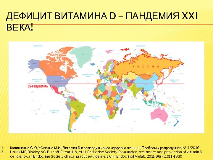 ДЕФИЦИТ ВИТАМИНА D – ПАНДЕМИЯ XXI ВЕКА! Калинченко С.Ю, Жиленко М.И., Витамин