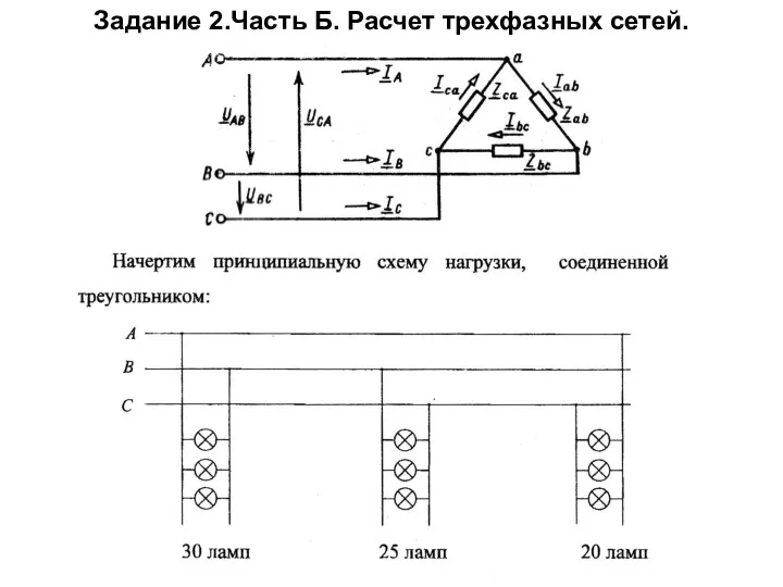 Задание 2.Часть Б. Расчет трехфазных сетей.