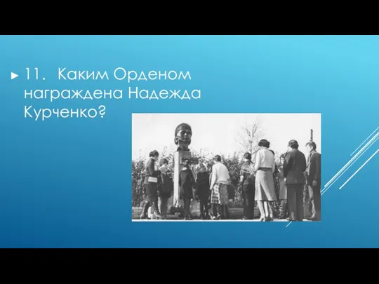 11. Каким Орденом награждена Надежда Курченко?