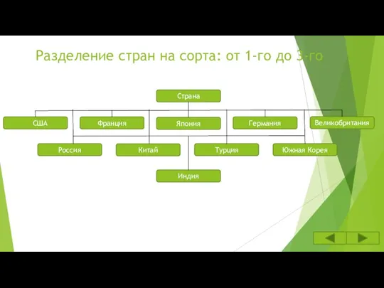 Разделение стран на сорта: от 1-го до 3-го Страна США Япония Россия