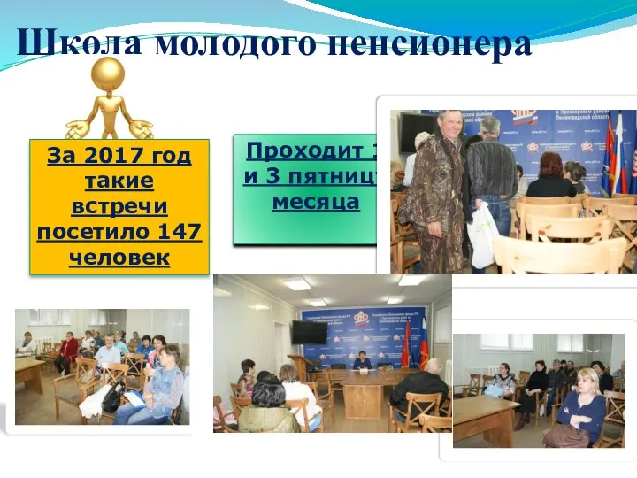 Школа молодого пенсионера Проходит 1 и 3 пятницу месяца За 2017 год