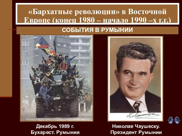 «Бархатные революции» в Восточной Европе (конец 1980 – начало 1990 –х г.г.)