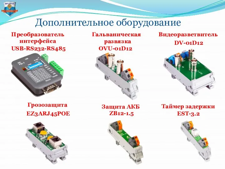 Дополнительное оборудование USB-RS232-RS485 Гальваническая развязка OVU-01D12 Преобразователь интерфейса Видеоразветвитель DV-01D12 Грозозащита Таймер