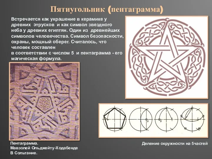 Встречается как украшение в керамике у древних этрусков и как символ звездного