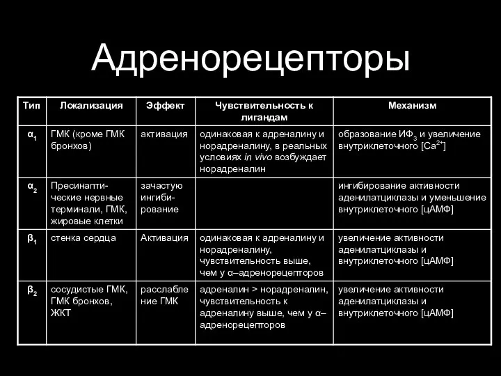 Адренорецепторы