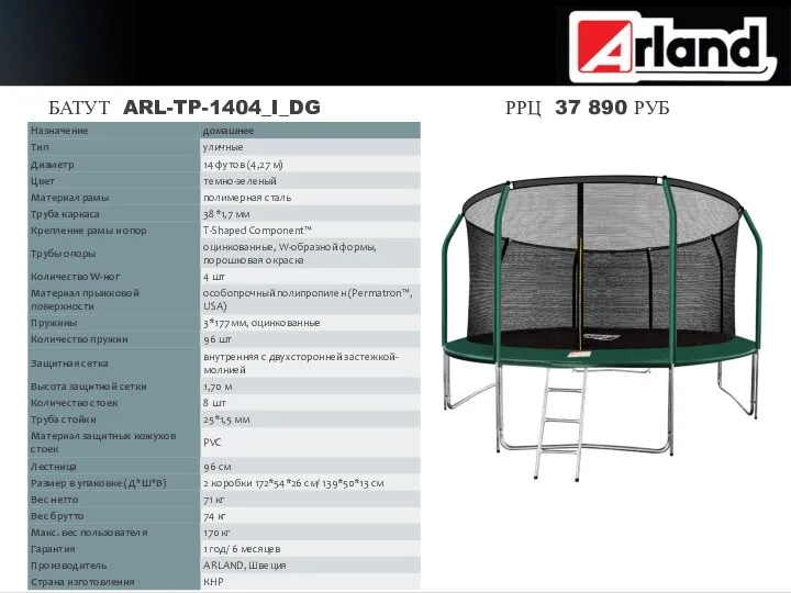 БАТУТ ARL-TP-1404_I_DG РРЦ 37 890 РУБ