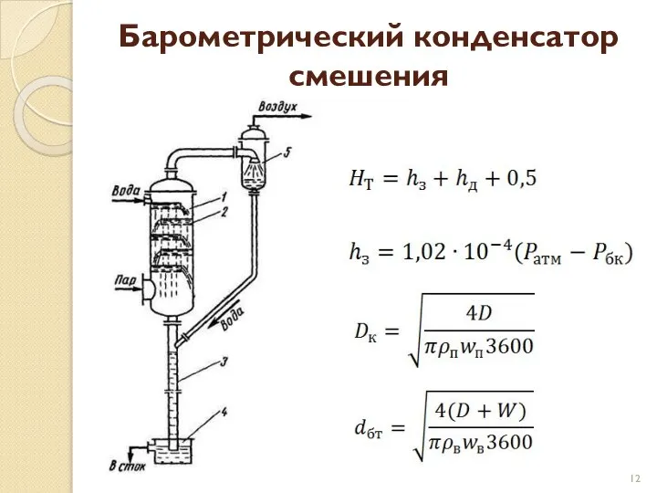 Барометрический конденсатор смешения