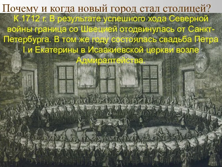 Почему и когда новый город стал столицей? К 1712 г. В результате