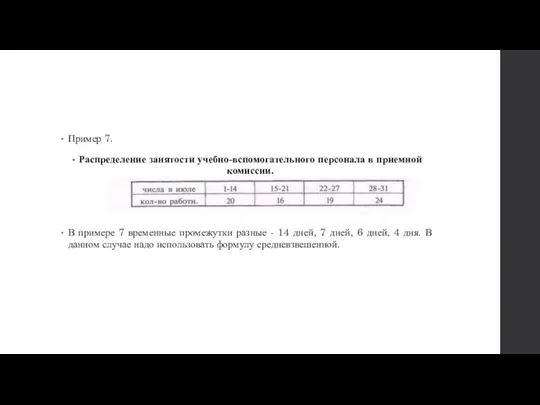 Пример 7. Распределение занятости учебно-вспомогательного персо­нала в приемной комиссии. В примере 7