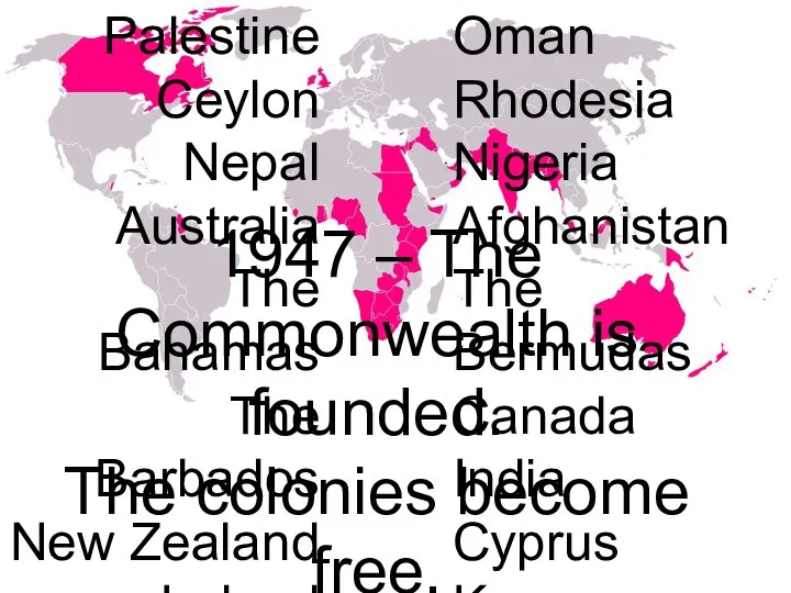 Palestine Ceylon Nepal Australia The Bahamas The Barbados New Zealand Ireland Malta