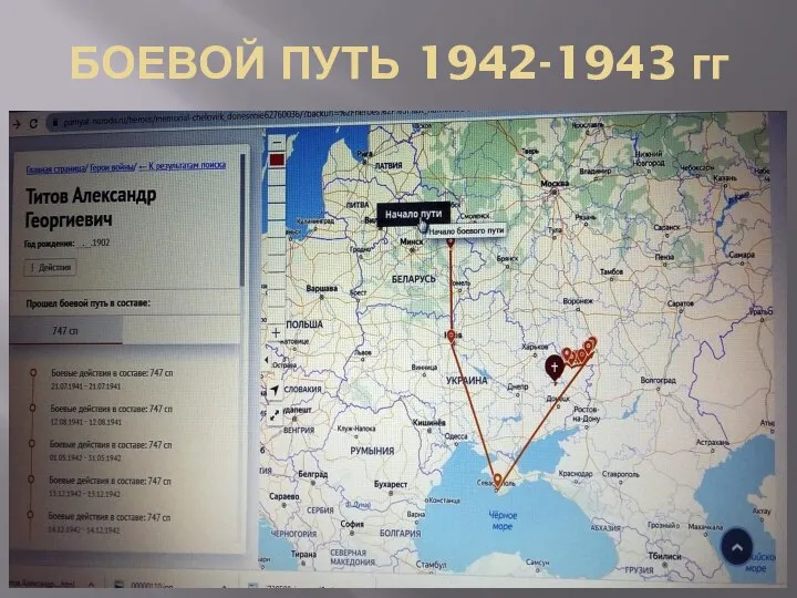 БОЕВОЙ ПУТЬ 1942-1943 гг