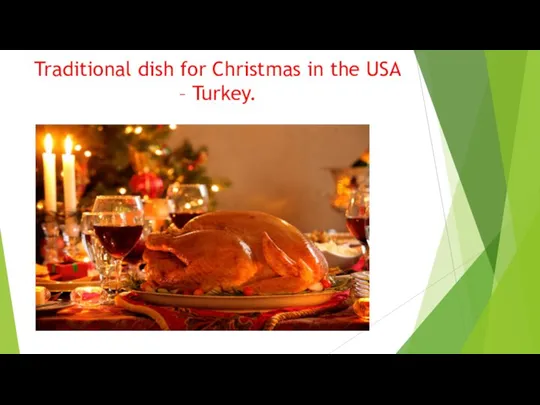 Traditional dish for Christmas in the USA – Turkey.
