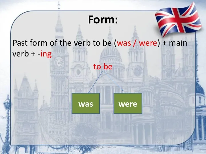 Form: Past form of the verb to be (was / were) +