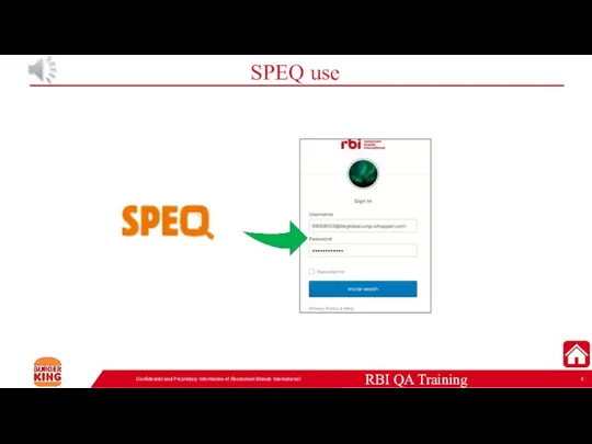 SPEQ use Confidential and Proprietary Information of Restaurant Brands International