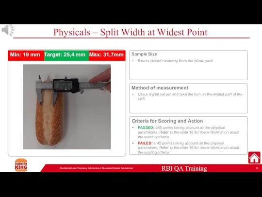 Physicals – Split Width at Widest Point Confidential and Proprietary Information of
