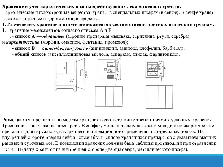 Хранение и учет наркотических и сильнодействующих лекарственных средств. Наркотические и психотропные вещества