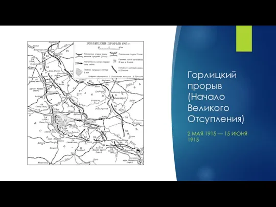 Горлицкий прорыв (Начало Великого Отсупления) 2 МАЯ 1915 — 15 ИЮНЯ 1915