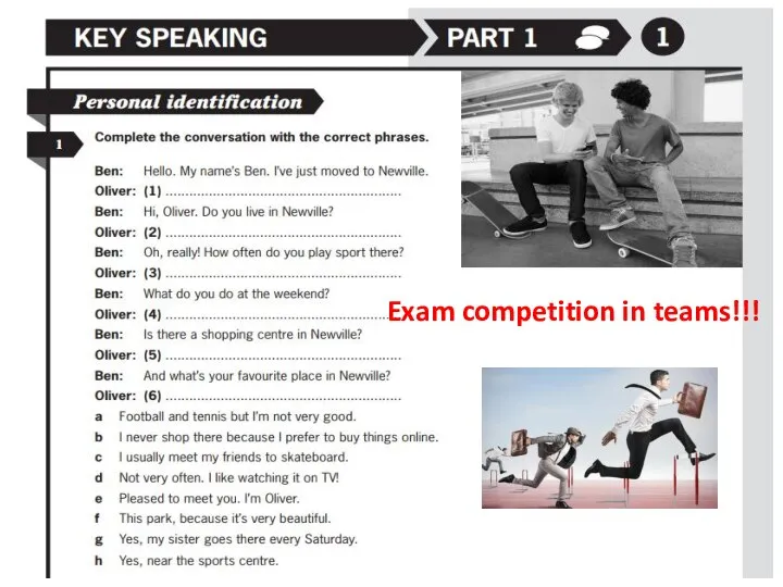 Exam competition in teams!!!