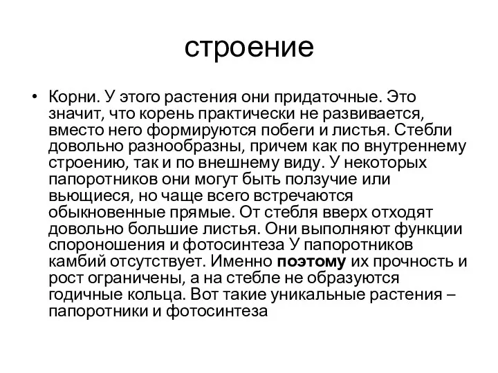 строение Корни. У этого растения они придаточные. Это значит, что корень практически