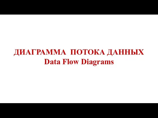 ДИАГРАММА ПОТОКА ДАННЫХ Data Flow Diagrams