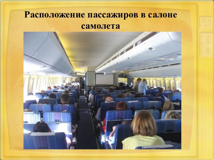 Расположение пассажиров в салоне самолета
