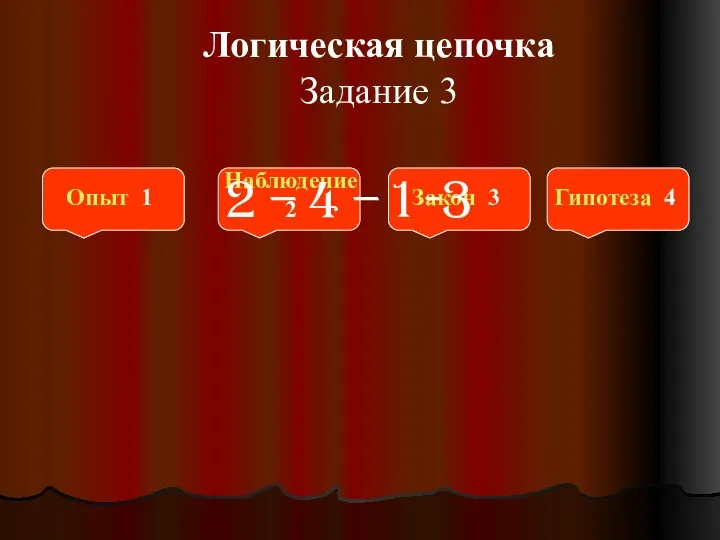 Логическая цепочка Задание 3 2 – 4 – 1 -3