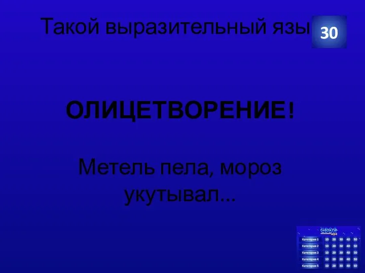 Такой выразительный язык ОЛИЦЕТВОРЕНИЕ! Метель пела, мороз укутывал... 30