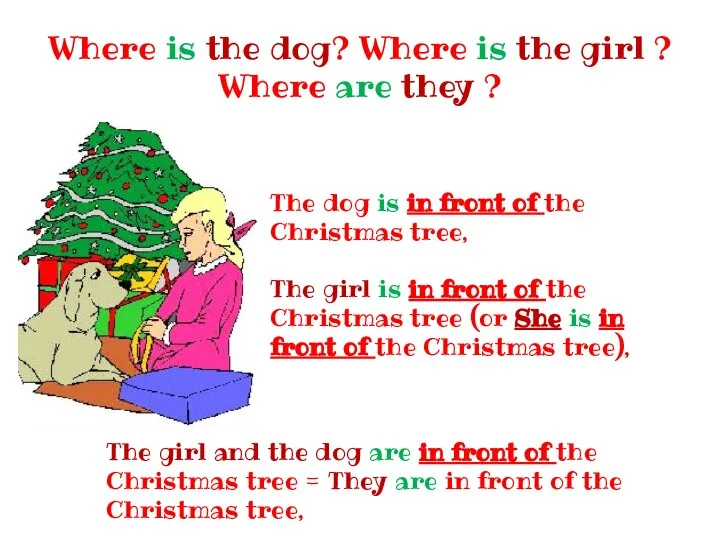 Where is the dog? Where is the girl ? Where are they