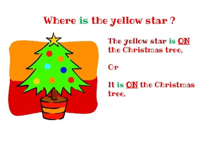 Where is the yellow star ? The yellow star is ON the